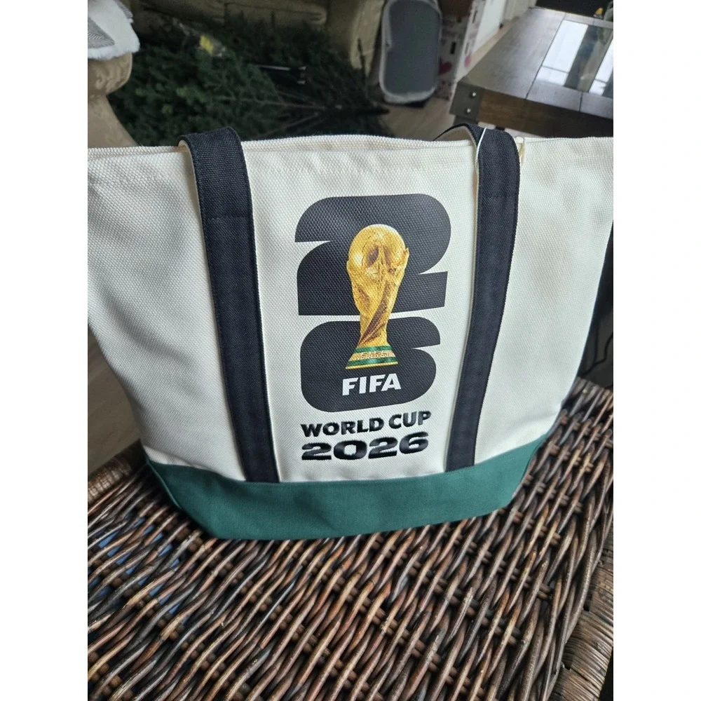 FIFA World Cup 2026 White Green Black Soccer Tote Bag - World Cup Tournament